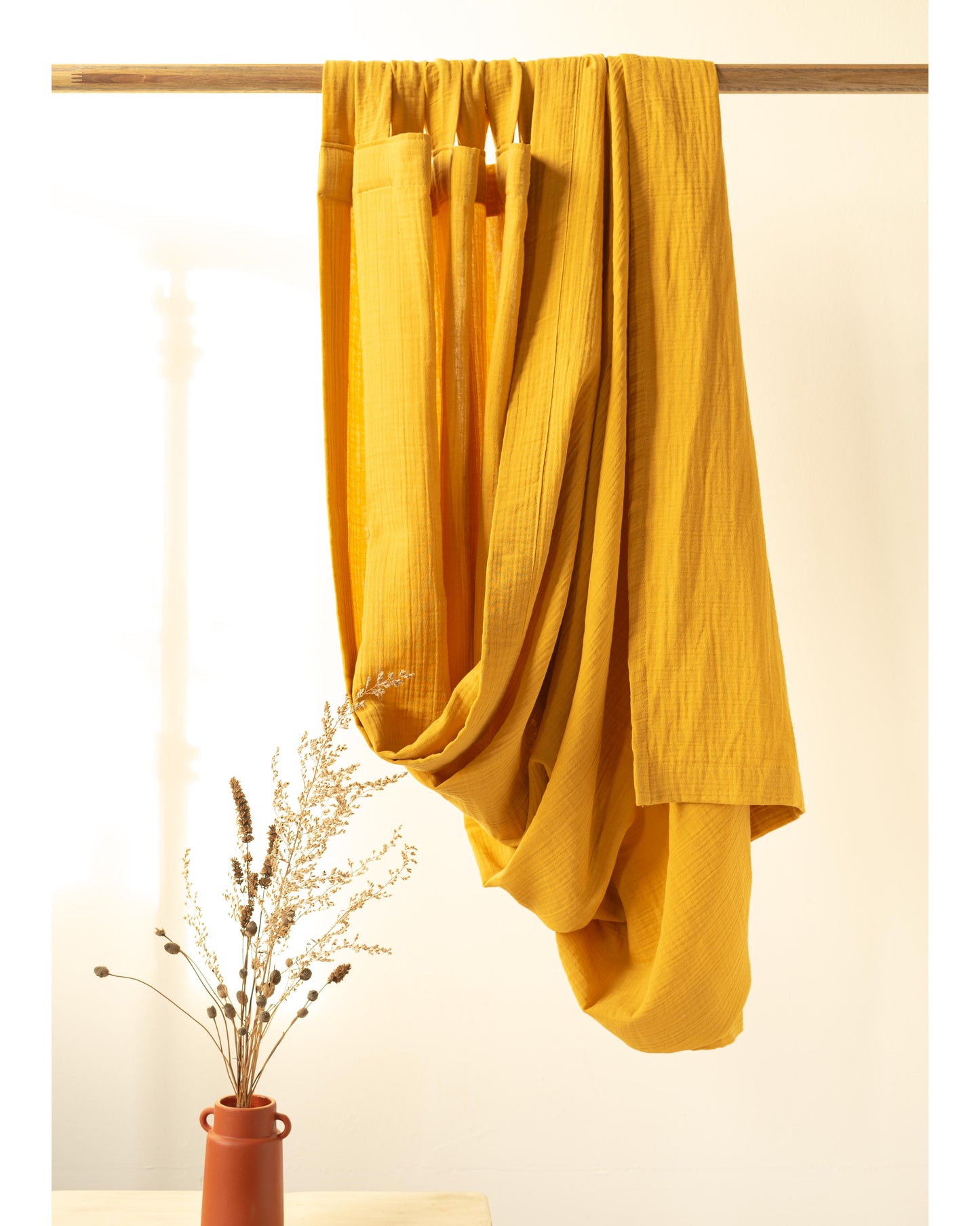 Mustard Yellow Muslin Curtains - 42/69