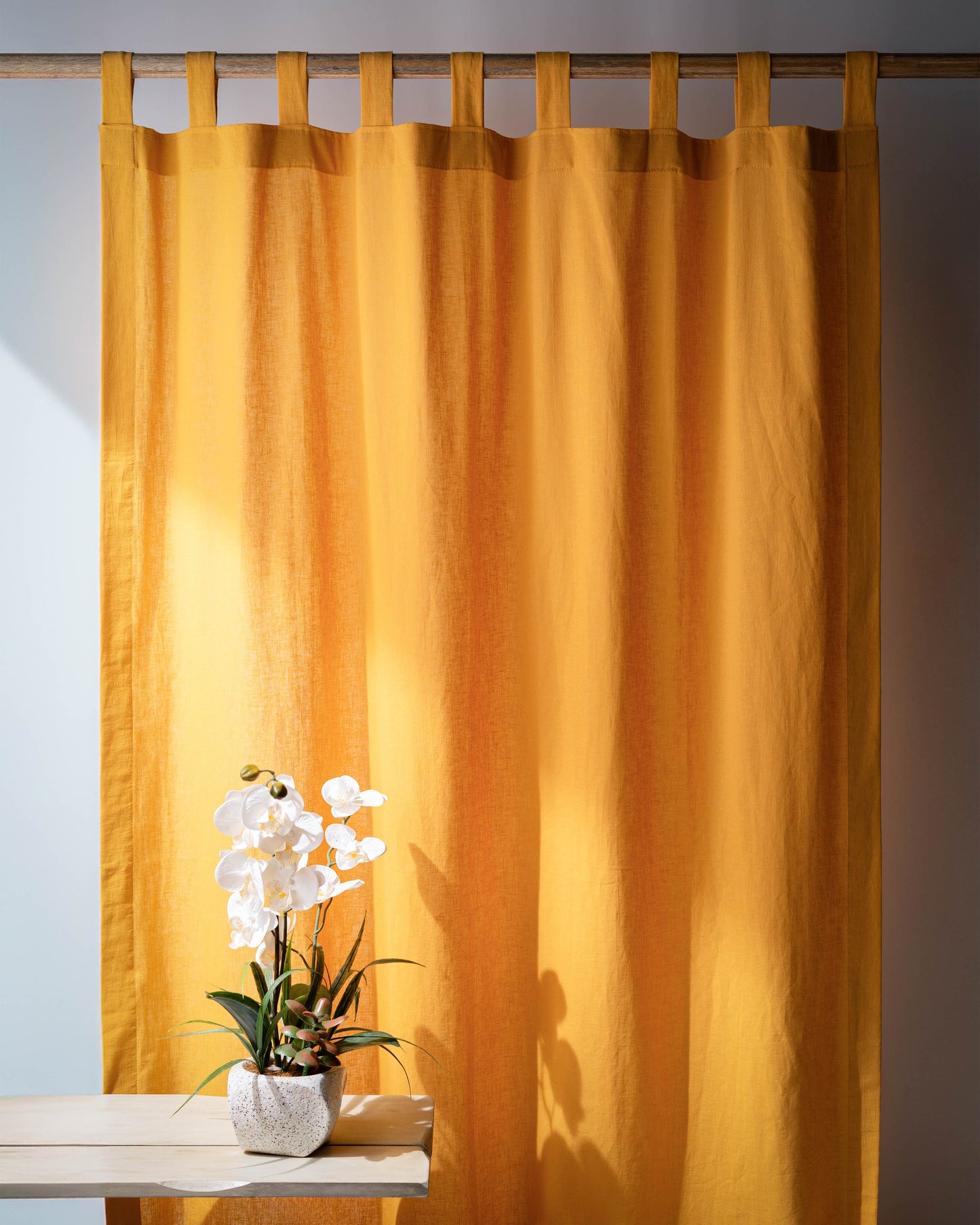 Mustard Yellow Cotton Linen Curtain