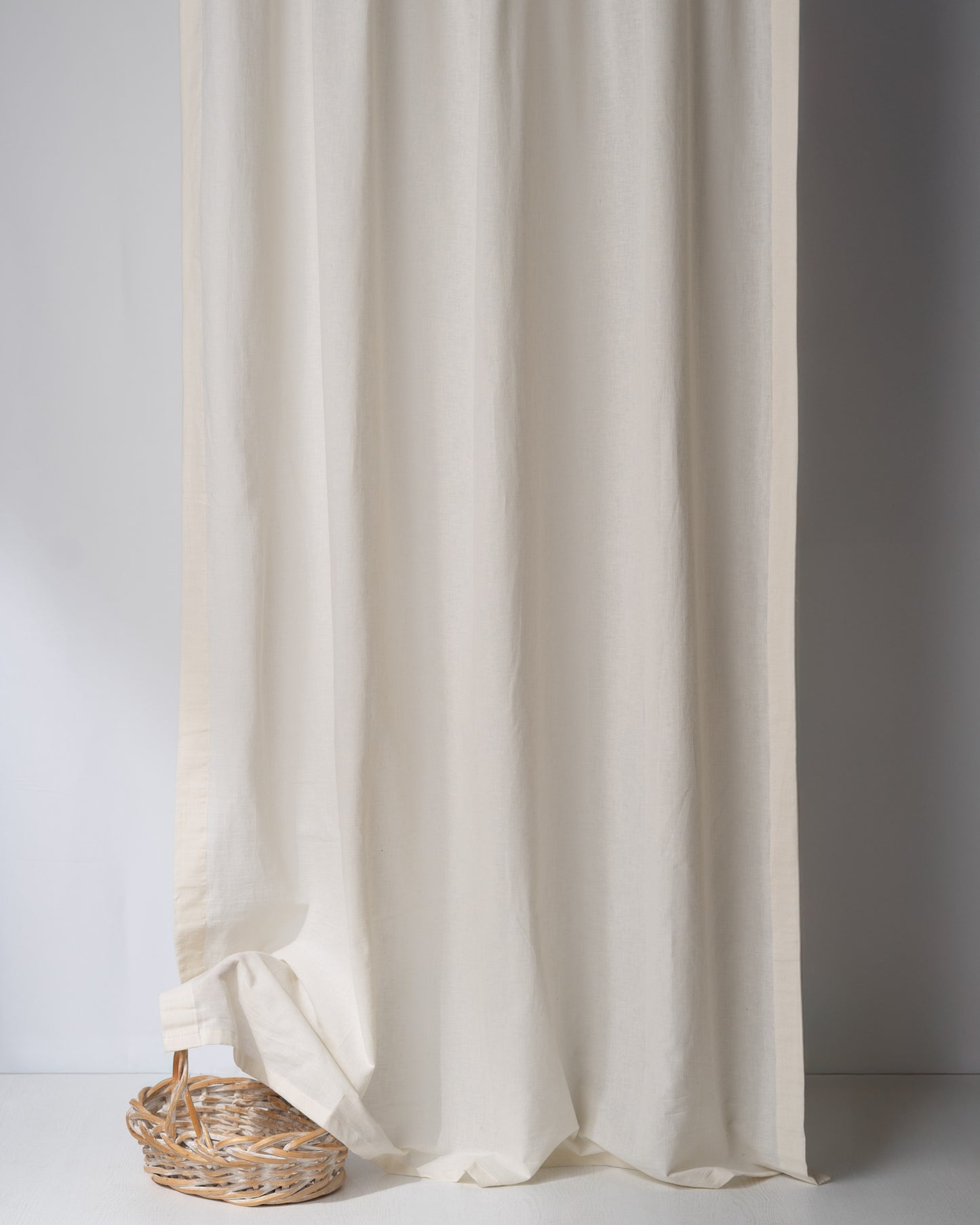 Off White Cotton Linen Curtain