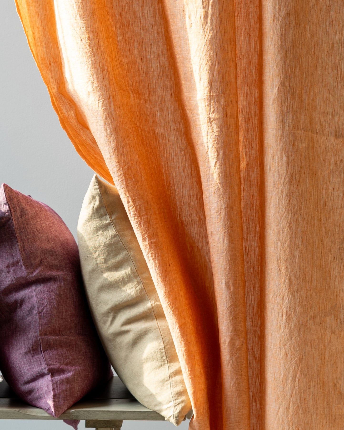 Orange Linen Curtain | Light Weight | Yarn Dyed