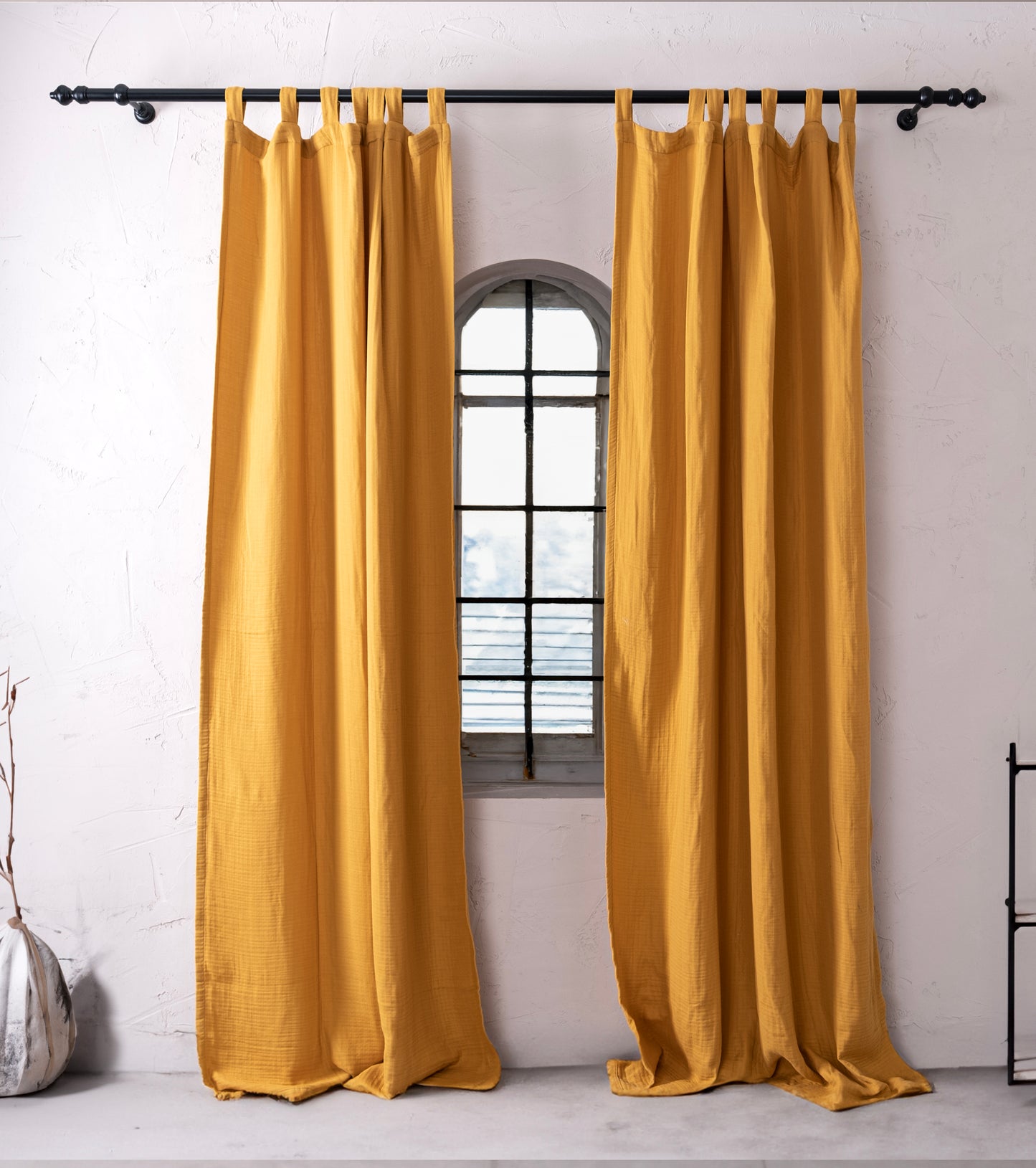 Yellow Boho Curtains, 54 Inches Width, OEKO-TEX® Certified, 100% Cotton