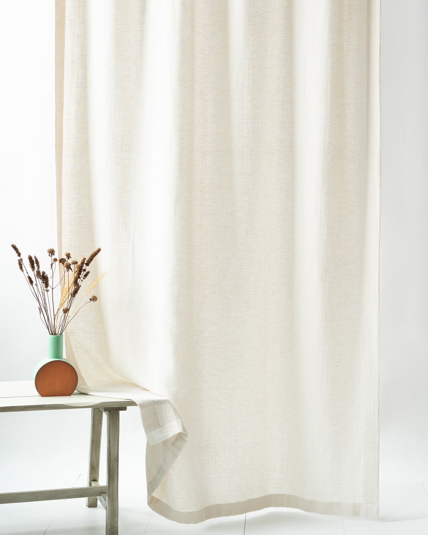 Undyed Cotton Linen Muslin Curtain