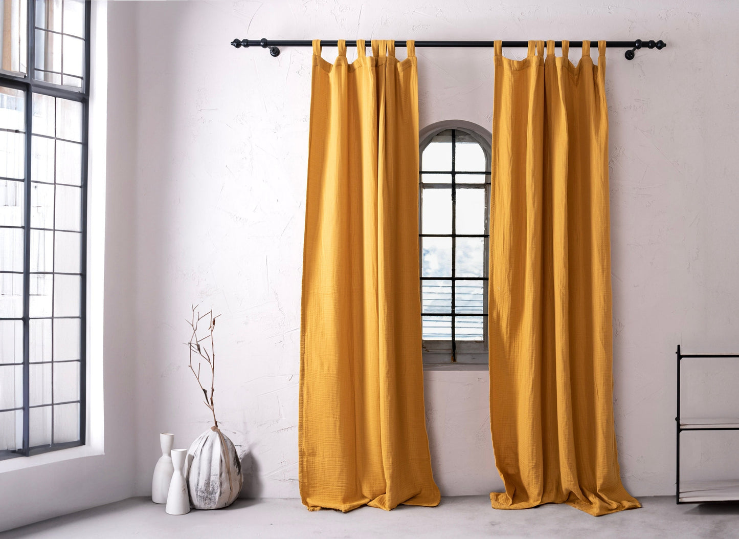 Yellow Boho Curtains, 54 Inches Width, OEKO-TEX® Certified, 100% Cotton