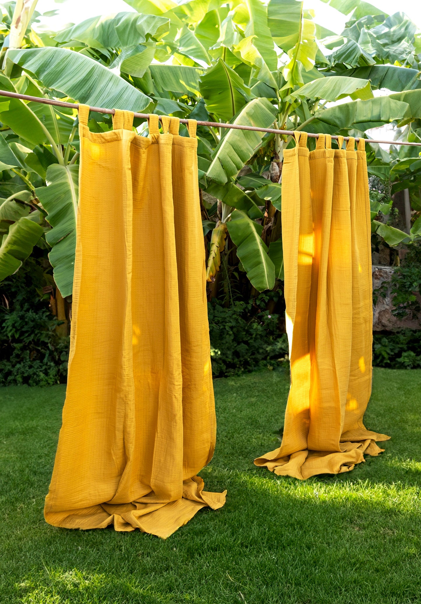 Yellow Boho Curtains, 54 Inches Width, OEKO-TEX® Certified 100% Cotton